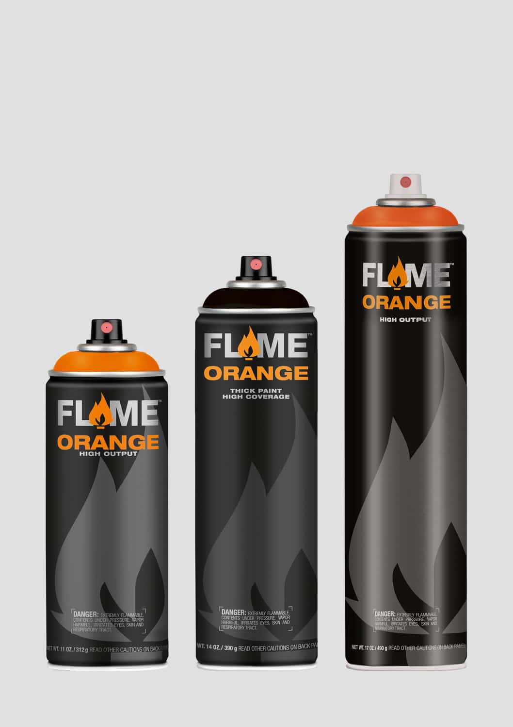 Flame orange 400 600ml FLAME Graffiti Spray Cans